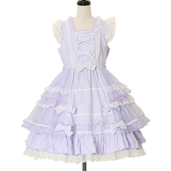 た*か様 アンジェリックプリティ　Candyストライプリボンワンピース　サックス USED】Candyストライプリボンワンピース | Angelic Pretty | ロリータ