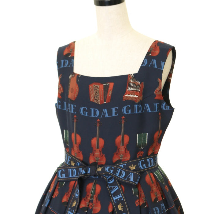 USED】【Mサイズ】バイオリンプリントのスクエアドレス | Jane Marple