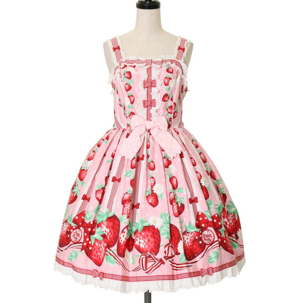 エミリーテンプルキュート ブロック イチゴ ジャンパースカート いちご エミリーテンプルキュート ブロック イチゴ ジャンパースカート