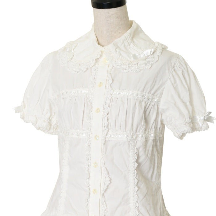 USED】半袖シャーリングリボンブラウス | Angelic Pretty | ロリータ