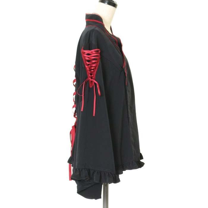 彩*花様 大人気廃盤品 メタモルフォーゼ 着物合わせ風ブラウス 和風 編み上げ USED】【プラスサイズ】着物合わせ風ブラウス | metamorphose