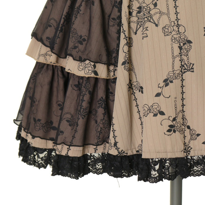 h.NAOTO FRILL ワンピース FRILL Butterfly and Rose Pleated JSK by h.NAOTO