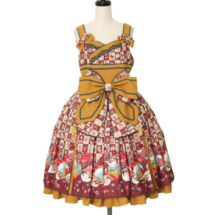 USED】すずめのおはじき遊び タックジャンパースカート（クリップ