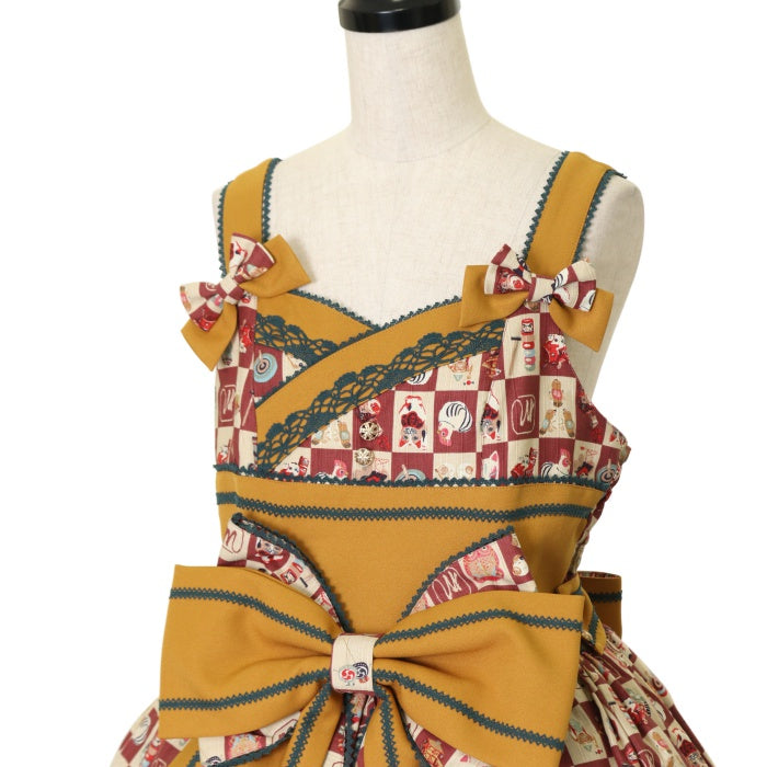 USED】すずめのおはじき遊び タックジャンパースカート（クリップ