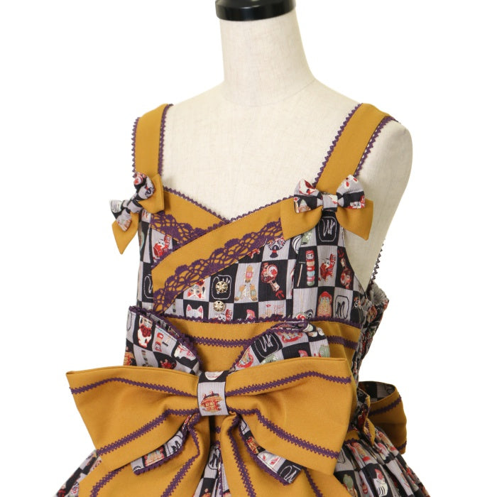 USED】すずめのおはじき遊び タックジャンパースカート（クリップ