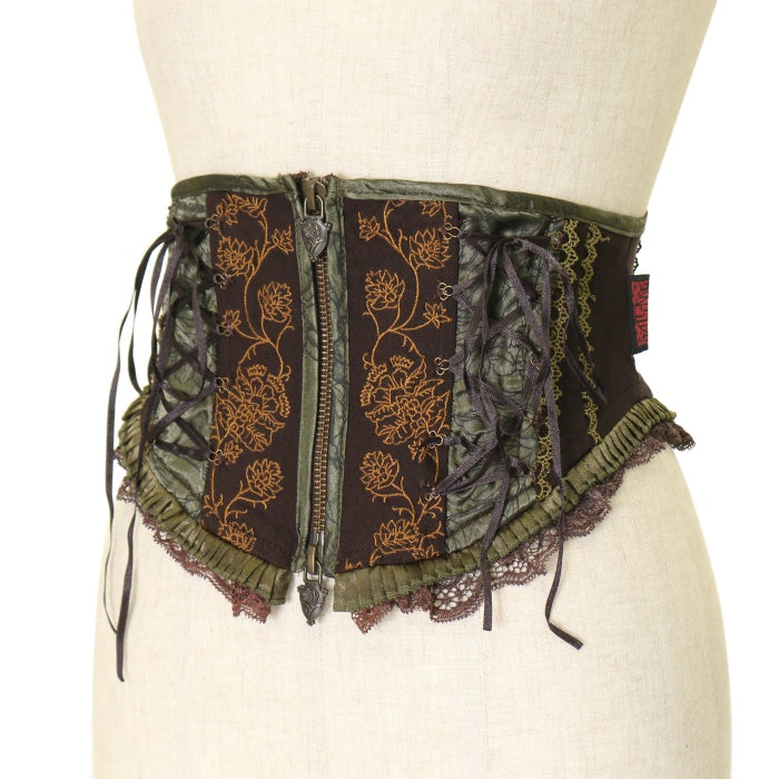 USED】ONESTE ダブルレースアップ華刺繍ショートコルセット | Ozz On