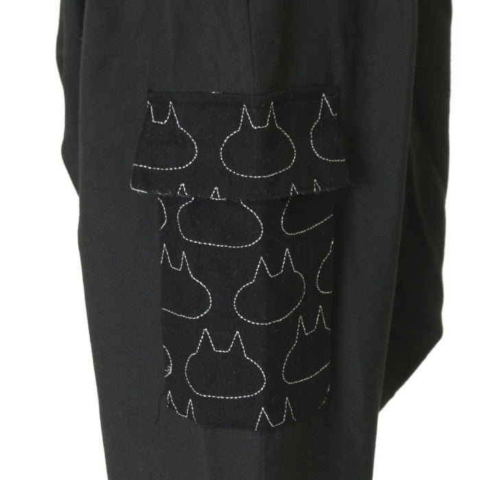 USED】MINT NeKO ネコ柄切替タックサルエルパンツ | h.NAOTO