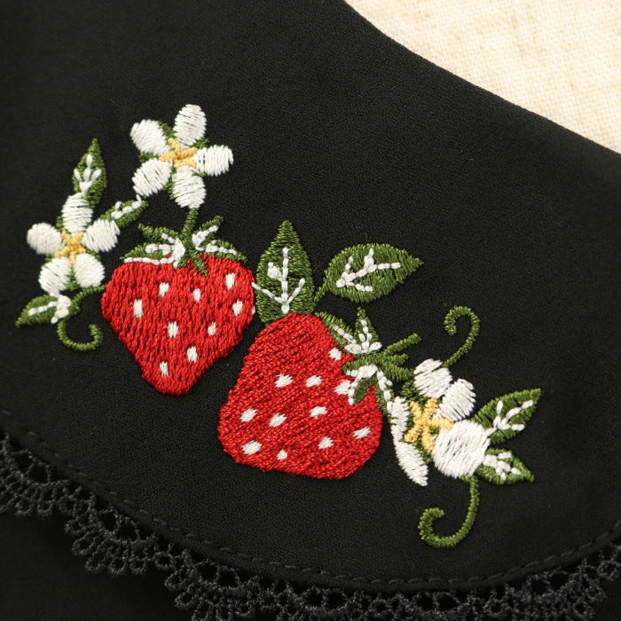 axes femme - axes femme kawaiiライン ベリーズピクニックブラウス 黒 axes femme - axes femme kawaiiライン ベリーズピクニック