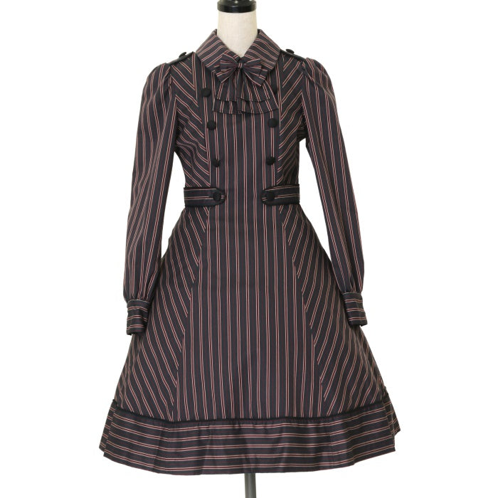 USED】レジメンタルストライプノーブルドレス | Victorian