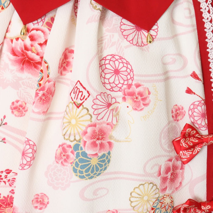 花鳥風月〜乙女のはなごろも〜プリーツジャンパースカート カチューシャ ブラウス USED】花鳥風月～乙女のはなごろも～プリーツジャンパースカート