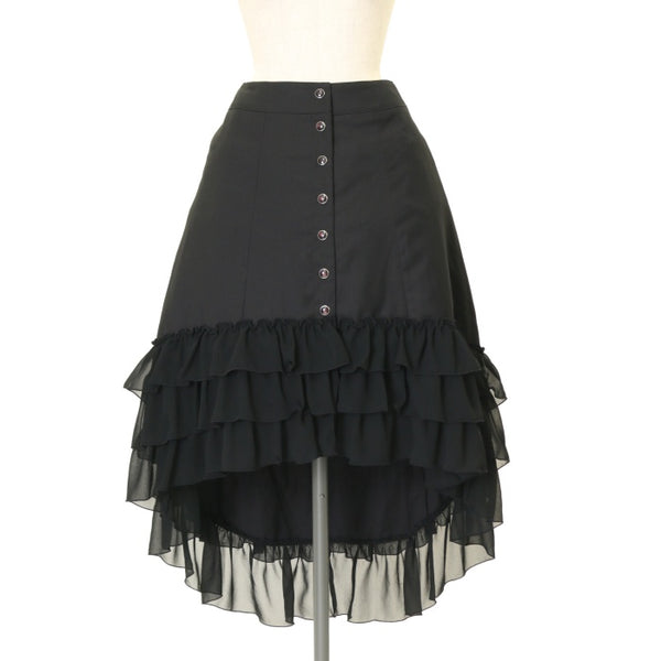 USED】【Mサイズ】シフォンフリルフィッシュテールスカート | BLACK  