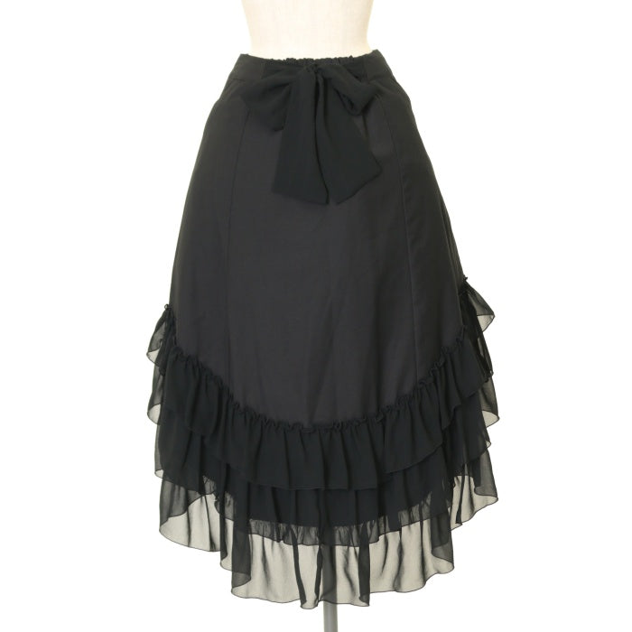 USED】【Mサイズ】シフォンフリルフィッシュテールスカート | BLACK  