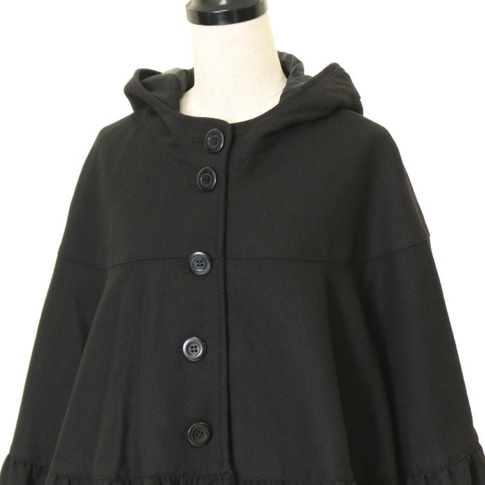 USED】【PEACE NOW/Mサイズ】くま耳フード付ケープ | BLACK