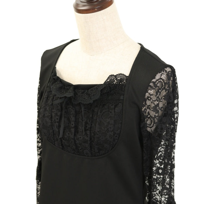 USED】ラウンド切り替えカットソー（黒×黒） | Moi-même-Moitié