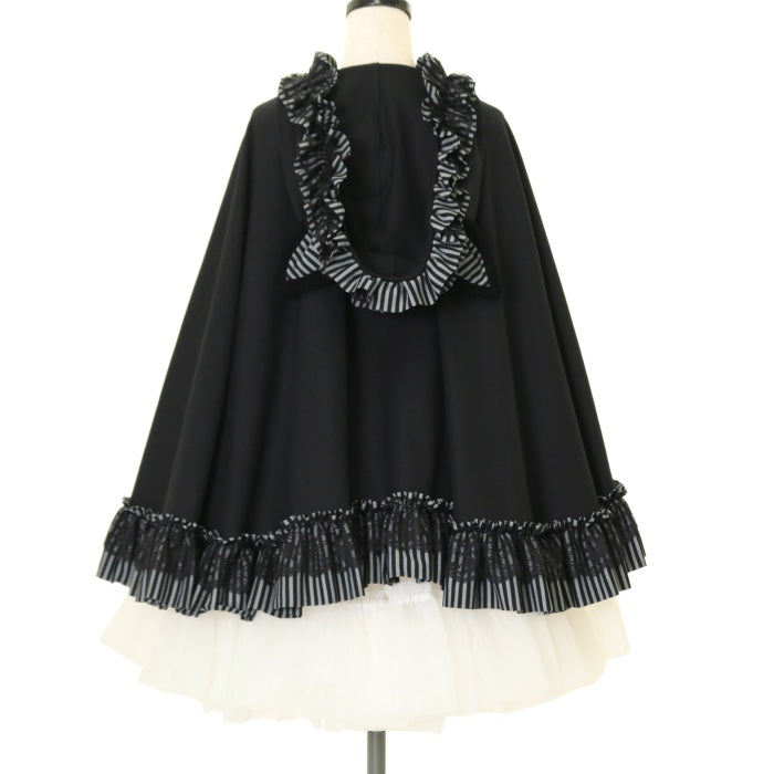 USED】HANGRY&ANGRY CAT EARS SPRING FRILL CAPE(GRAY x BLACK) | h
