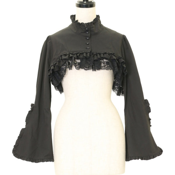 USED】姫袖用ショート丈モダンジャケット：黒×黒レース | MARBLE