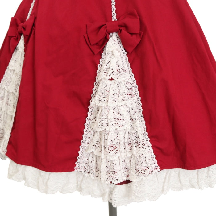 USED】レースアップ裾フリルジャンパースカート | Angelic Pretty