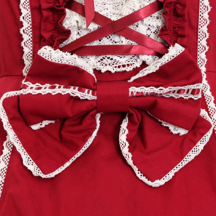 USED】レースアップ裾フリルジャンパースカート | Angelic Pretty
