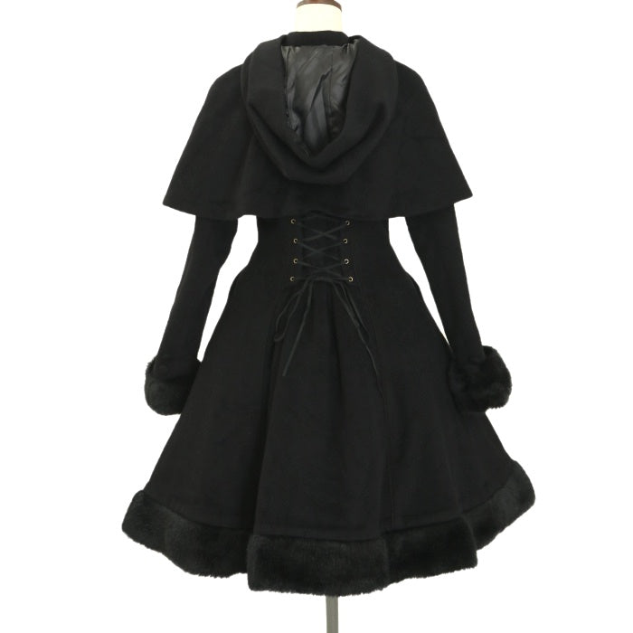 USED】フードケープ付ミディアムファーコート | Victorian Maiden