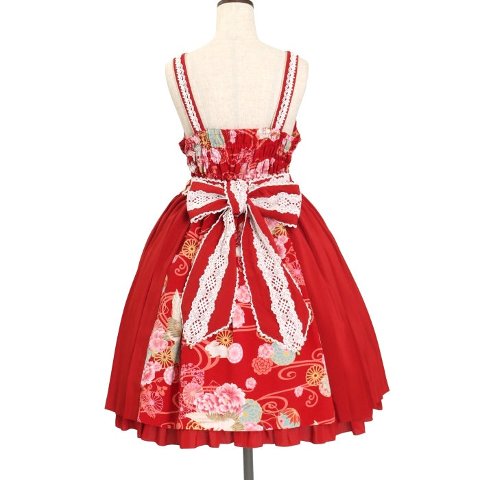 USED】花鳥風月∼乙女のはなごろも∼プリーツジャンパースカート（草柄 