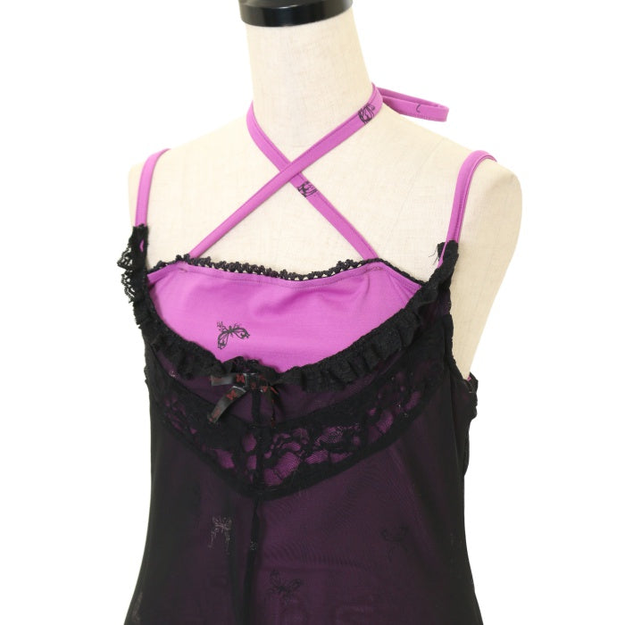 USED】【H.Jelly/Honey】レース重ね蝶柄キャミワンピ | h.NAOTO