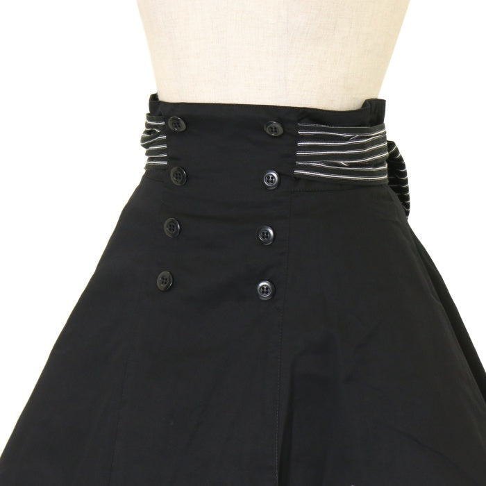 USED】【PEACE NOW/Mサイズ】スワン刺繍ダブルボタンスカート | BLACK