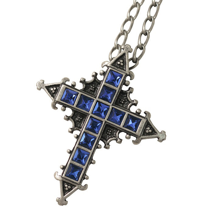 モワメームモワティエ ネックレス 青 Blue Jewel Cross Pendant | Moi-même-Moitié | Wunderwelt Fleur
