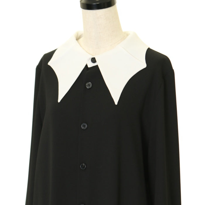 USED】【Men】蝙蝠カラーブラウス（黒×白） | Moi-même-Moitié