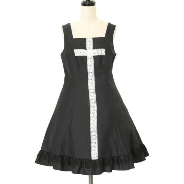 Moi-Meme-Moitie ローズ・レース十字架ジャンパースカー青×黒 9号 💙New Product Information💙 ✞ローズ・レース十字架ジャンパー