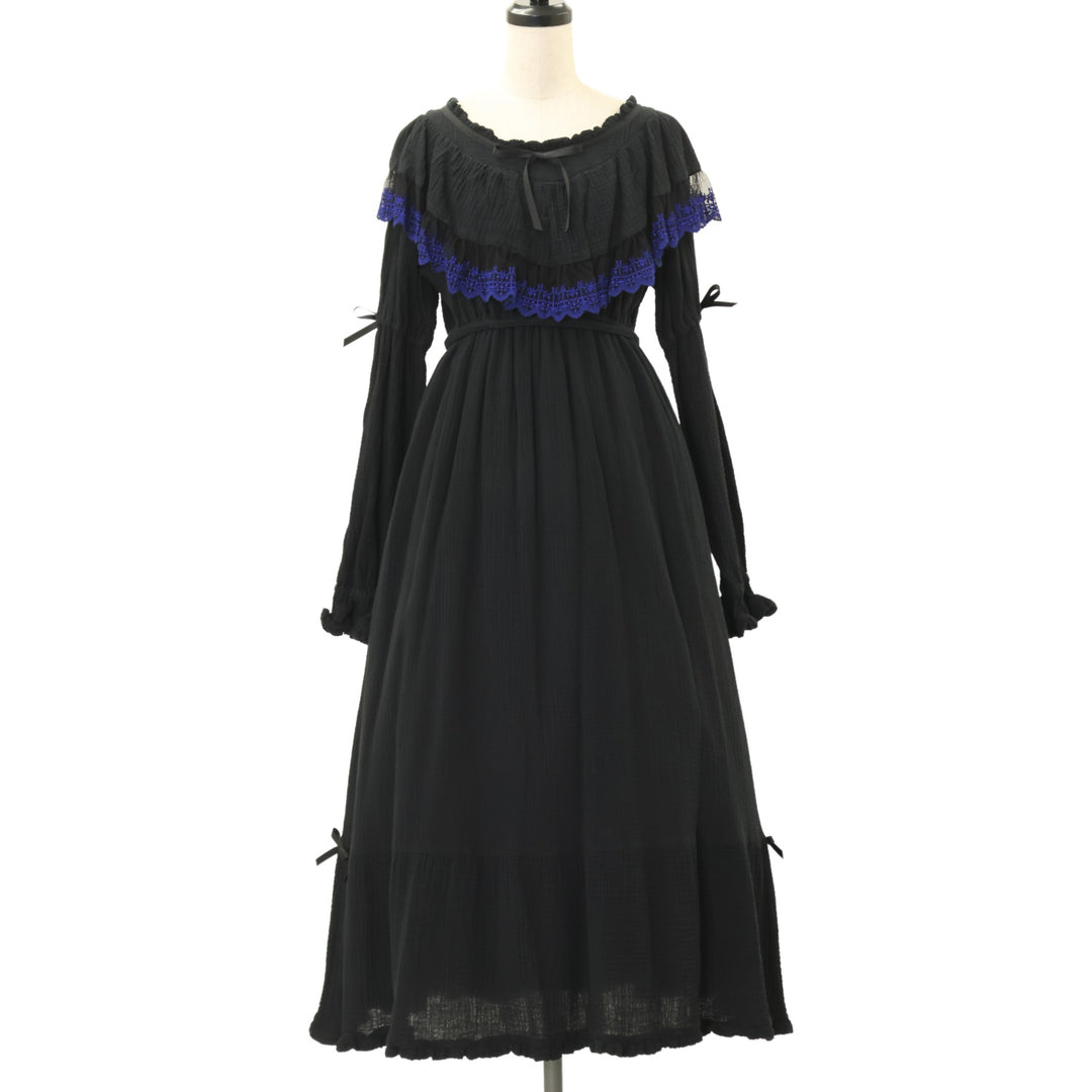 USED】Sanctuary Vampiress dress Set(黒×青刺繍) | Moi-même-Moitié