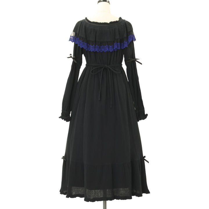 Moi-même-Moitié Sanctuary Dress モワティエ USED】Sanctuary Vampiress dress Set(黒×青刺繍) | Moi-même-Moitié