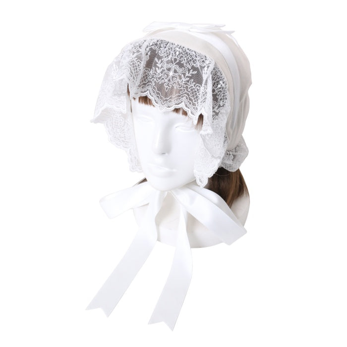 Moi-même-Moitié 燭台エンブレムボンネット アイボリー×白 USED】燭台エンブレムボンネット(アイボリー×白) | Moi-même-Moitié