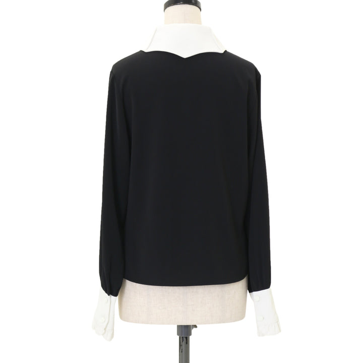 USED】【9号】蝙蝠カラーブラウス(黒×白) | Moi-même-Moitié 