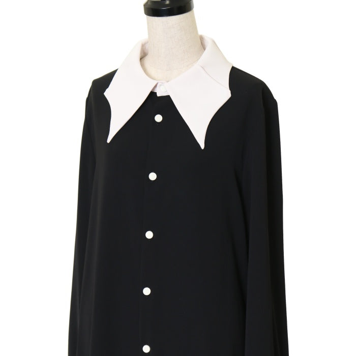 USED】【Men】蝙蝠カラーブラウス(黒×白) | Moi-même-Moitié