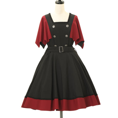 Moi-meme-Moitie蝙蝠ケープジャンパースカート　黒　青　9号 姉妹👭 🦇蝙蝠ケープジャンパースカート🦇 Moi-meme-Moitieさん