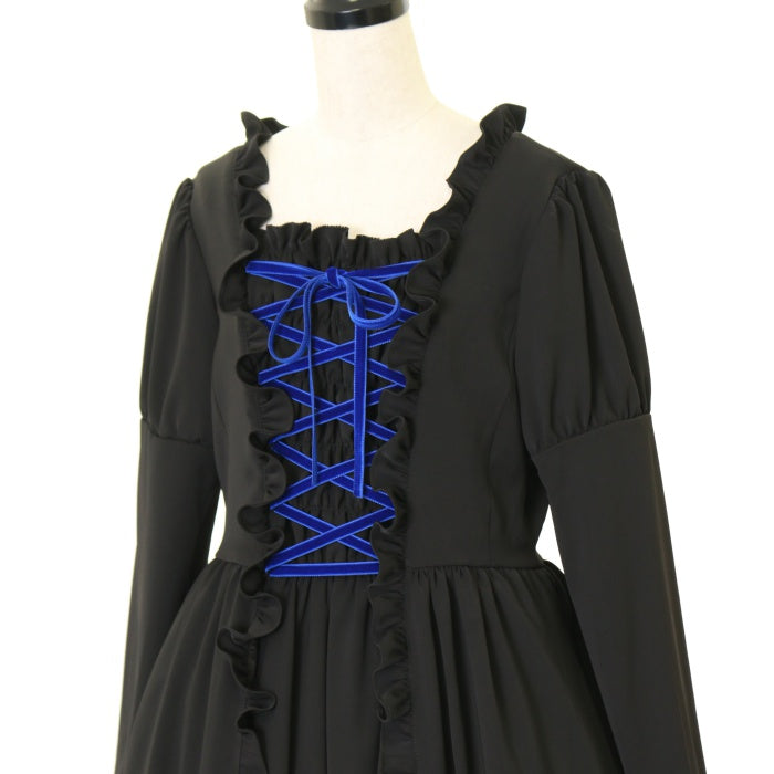 USED】【9号】貴婦人ロングワンピース(黒×青) | Moi-même-Moitié