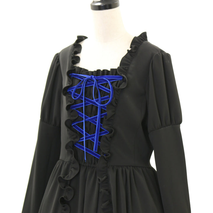 USED】【9号】貴婦人ロングワンピース(黒×青) | Moi-même-Moitié