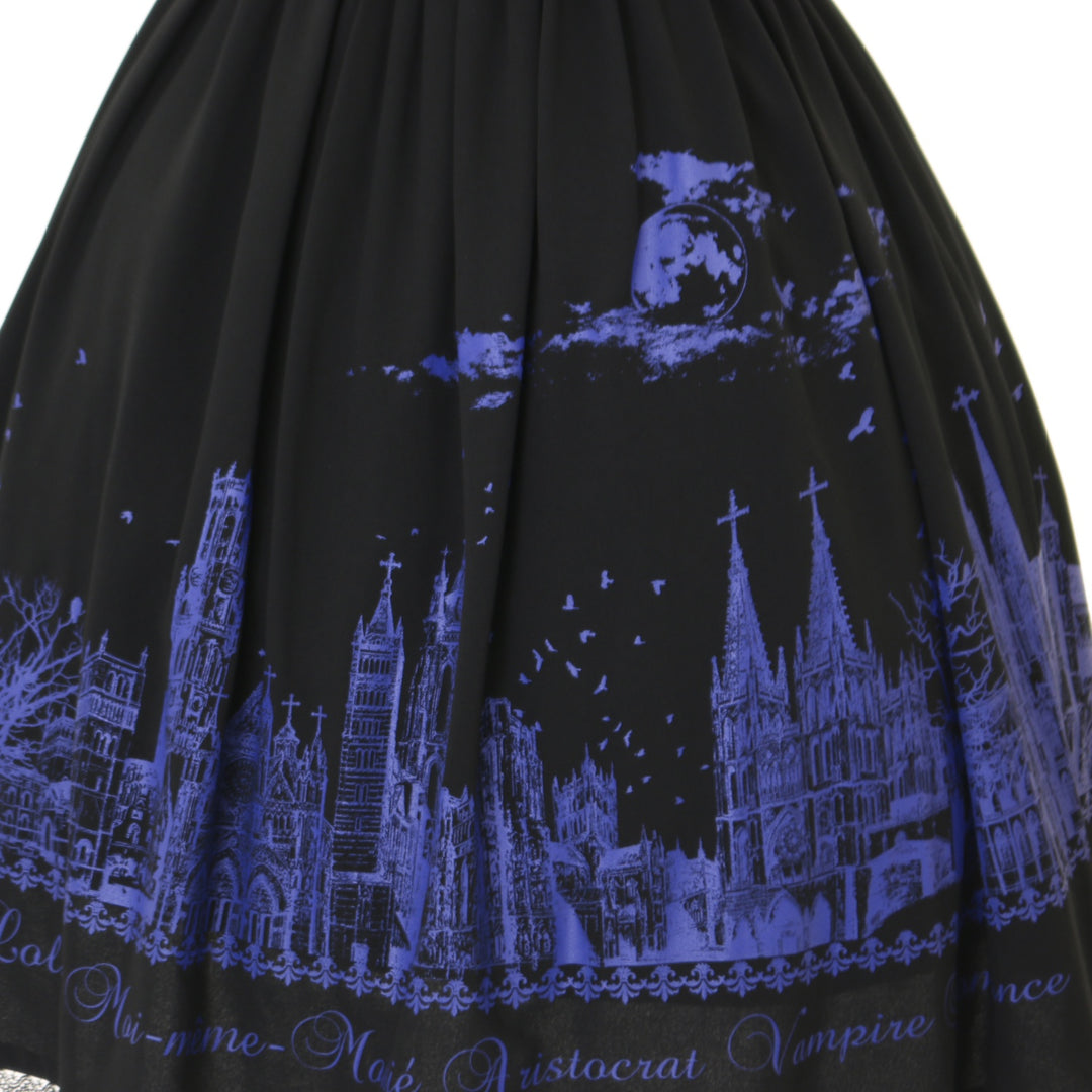 USED】サイレントムーンワンピース(ミニ丈/黒×青) | Moi-même-Moitié