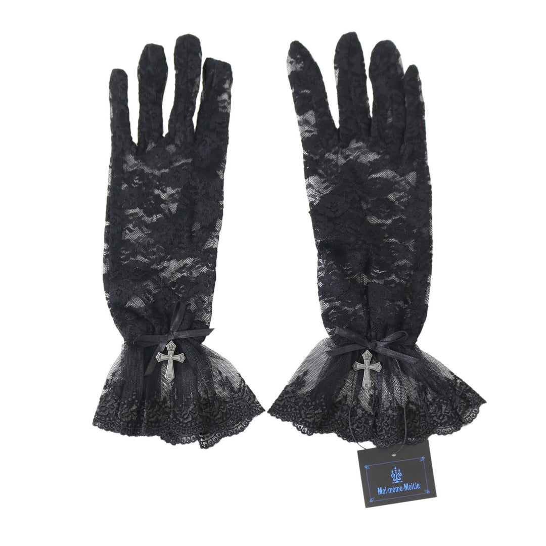 USED】タイニーローズレース手袋(黒×黒) | Moi-même-Moitié | ロリータ