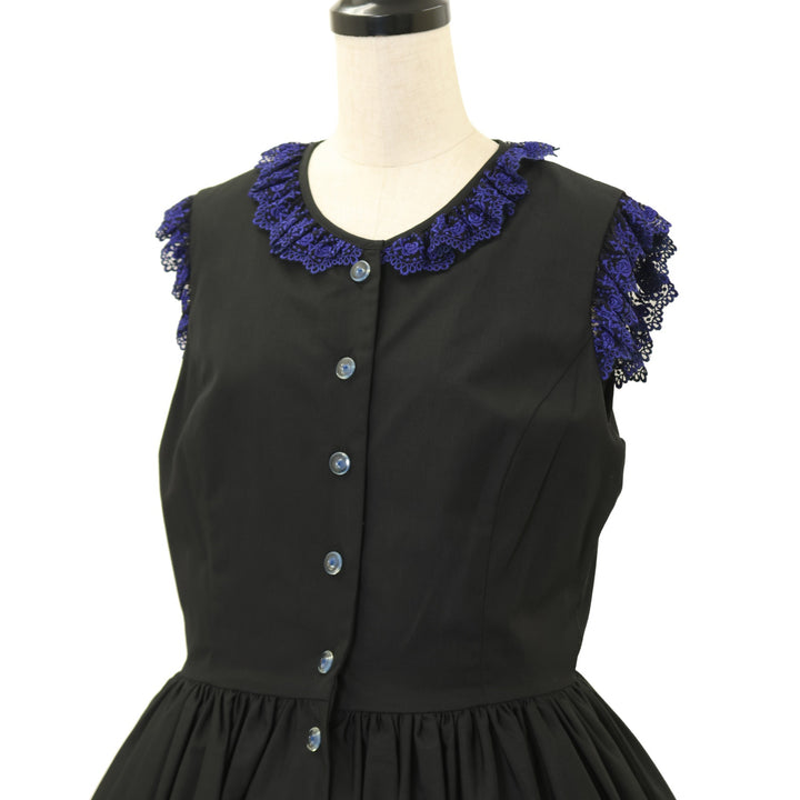 USED】【13号】Rose Garden刺繍サンドレス(黒×青) | Moi-même-Moitié