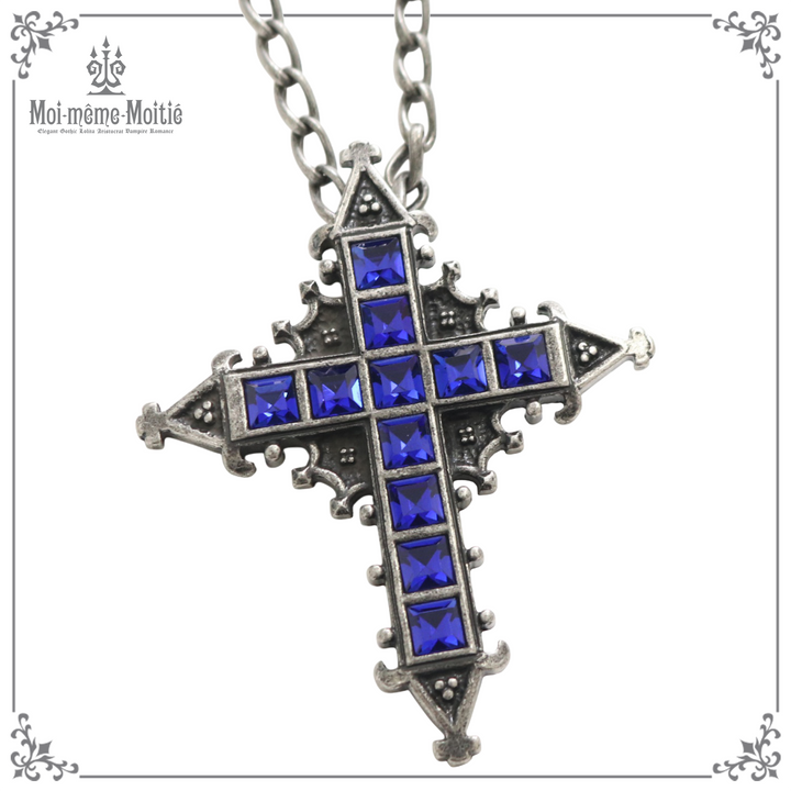 Blue Jewel Cross Pendant | Moi-même-Moitié | Wunderwelt Fleur