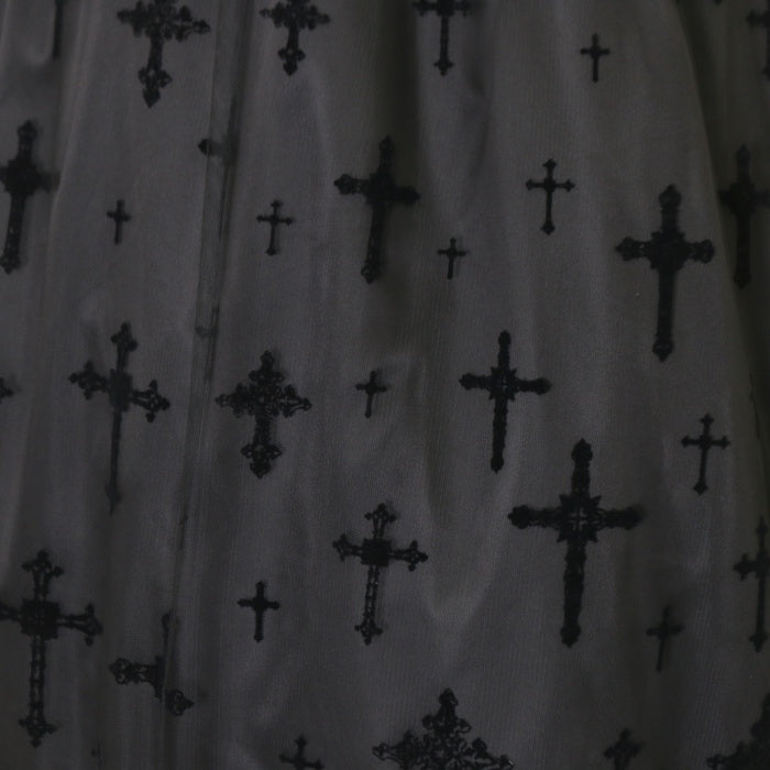 USED】【9号】十字架フロッキーハイウエストロングスカート(黒) | Moi