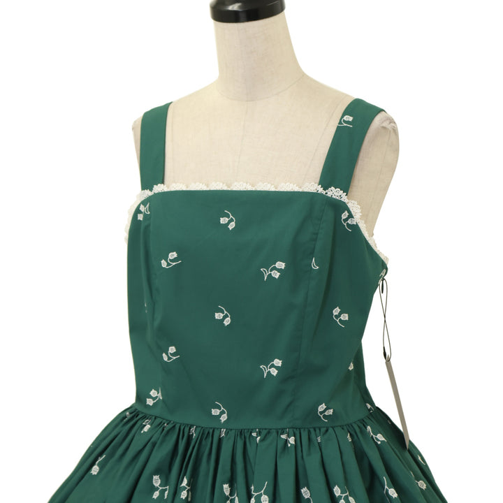 USED】【13号】May lilyジャンパースカート(緑×白) | Moi-même-Moitié