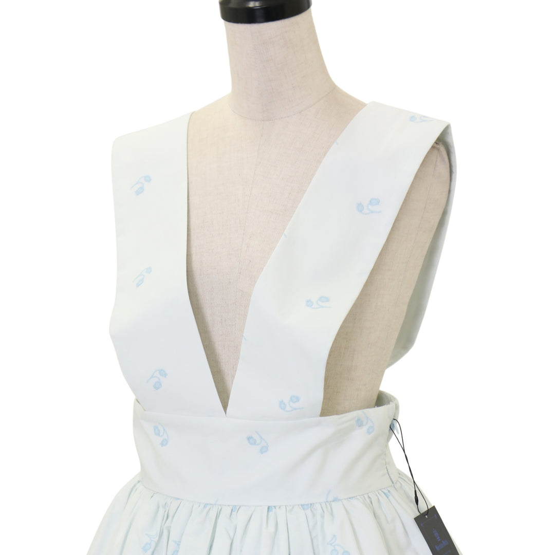USED】【9号】May lilyサスペンダーロングスカート(水色×水色) | Moi