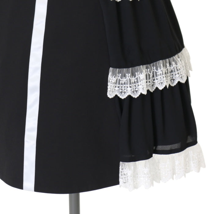 USED】【9号】サイドギャザー十字架ワンピース (黒×白) | Moi