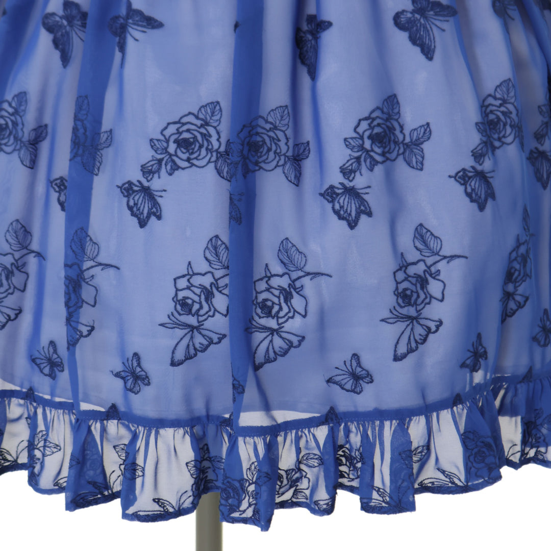 USED】【13号】Rose and Butterflyジャンパースカート(青×紺) | Moi