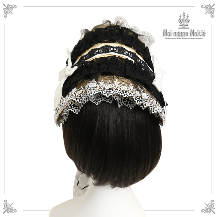 Moi-meme-Moitie ローズクロスアーチヘッドドレス(黒) Cross Rose Print JSK by Moi-même-Moitié