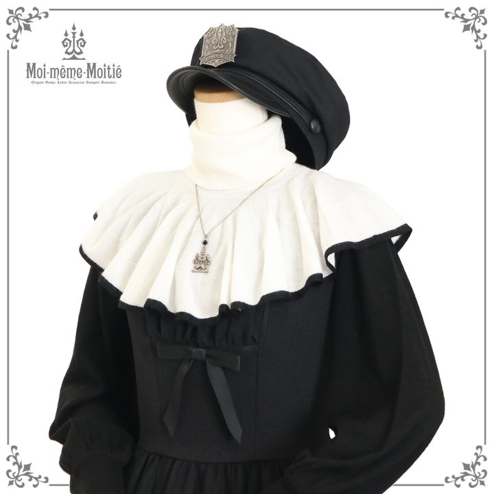 Moi-meme-Moitie燭台刺繍ニットケープ(黒×シルバー) b58501_1.jpg
