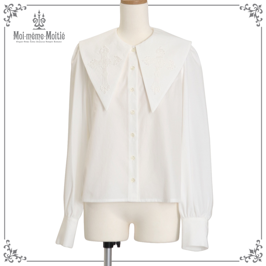 Cross Lace Collar Blouse | Moi-même-Moitié | Wunderwelt Fleur
