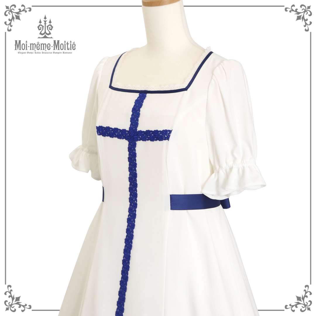 Rose Cross Lace Puff Sleeve OP (Medium Length) | Moi-même-Moitié Rose Cross Lace Puff Sleeve OP (Medium Length) | Moi-même-Moitié